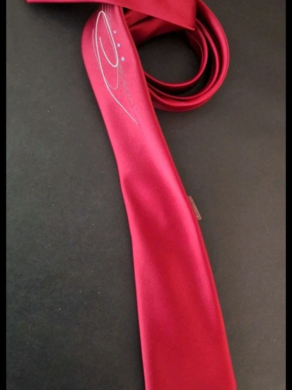 Vtg Givenchy Tie Red 55×3 inches Polyester